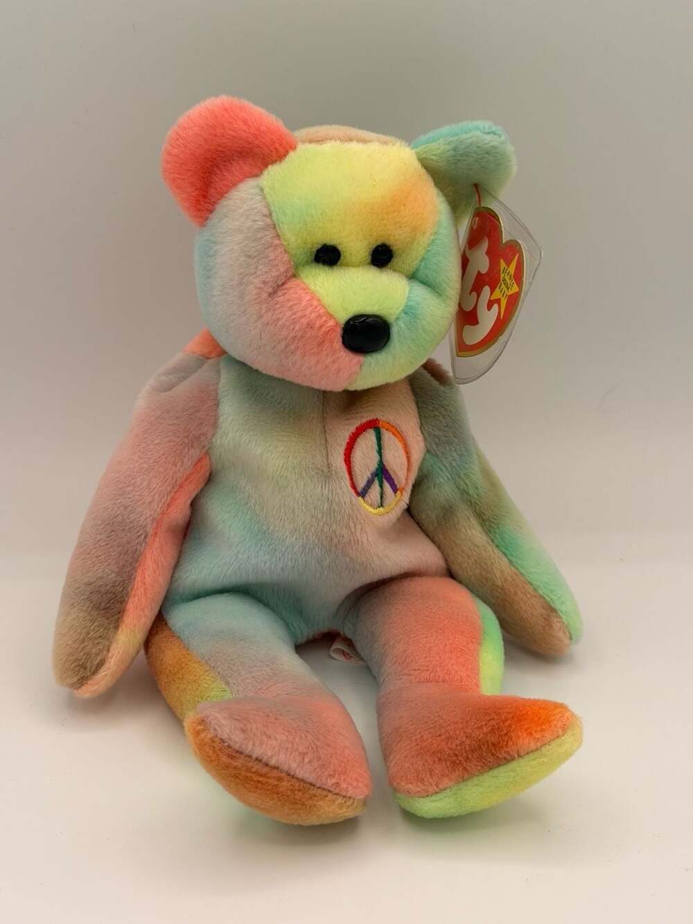 Ty Beanie Baby Peace the Bear Tie-Dye Plush with Tags